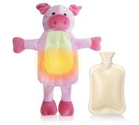 Bouillotte Pour Enfants En Forme D'animal,1l Bouillotte Eau Chaude Pour Enfant Et Adulte,Ouillotte Peluche Avec Couvercle Souple,Doudou Bouillotte Caoutchouc (F)