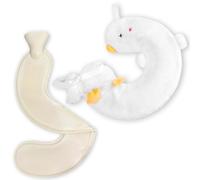 Bouillotte Pour La Nuque, Bouillotte En Peluche, Coussin Chauffant Pour La Nuque Avec Housse En Polaire Forme D'oie, Pour La Nuque, Les épaules Et Le Dos,Cadeau De Noel Hiver (Blanc)