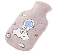 Bouillotte Rechargeable 350ml en Caoutchouc Housse Peluche | Motif Cartoon Adorable, Soulage Douleurs et Crampes, Aide Rhumes et Toux, Usage Hiver