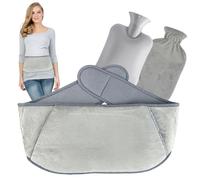 Bouillotte Regles Douloureuses, 3 en 1 Bouillotte Ceinture, Housse en Peluche et Ceinture, Hot Water Bottle pour Soulager la Douleur Nuque, dos, Jambes, Taille(Gris)