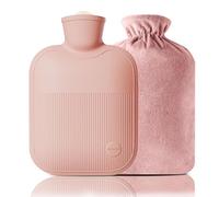 Bouillotte réutilisable avec housse en peluche, 0,5 l à 2 L pour soulager la douleur du cou, compresse chaude et froide (rose A, 0,5 l)