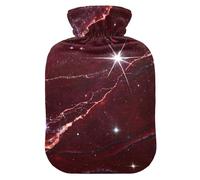 Bouillotte rouge imitation marbre avec housse souple 2 l pour crampes menstruelles, crampes menstruelles