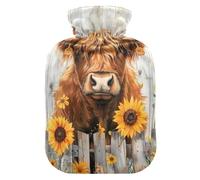 Bouillotte rustique Highlander blanche avec housse souple pour le lit, chauffe-mains et pieds, cadeau d'hiver pour soulager la douleur