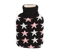 Bouillotte Sac d'eau chaude Bouillotte grande 2000ML avec housse tricotée douce pour soulager la douleur chaleur hivernale en caoutchouc naturel lavable en machine (En forme d'étoile à cinq branches)