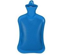 Relaxdays Bouillotte, sans Housse, Durable, sûr, 2 litres, pour Le lit, Caoutchouc inodore, Eau Chaude, Bleu