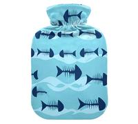 Bouillotte squelette de poisson avec housse en polaire douce pour soulager la douleur au cou et aux épaules Thérapies chaudes et froides - S