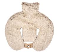 Bouillotte tour de cou et cervicales enveloppe imitation fourrure beige
