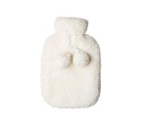 Bouillotte toute douce à pompons