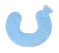 Bouillotte U Forme, Caoutchouc Souple avec Housse Amovible, 1L - Isolation Durable, Anti - Débordement, Confort Thermique pour Douleurs et Voyages (Bleu clair)
