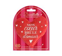 Bouillotte velours cœur noyaux de cerise