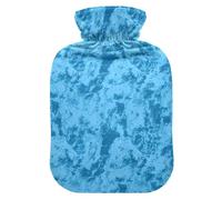 Bouillotte vintage bleu uni tie-dye art avec housse souple, sac à eau de 2 L pour thérapies chaudes et froides, crampes menstruelles