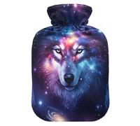 Bouillotte Wolf Cosmic Galaxy avec housse souple pour compresse chaude et froide petite taille