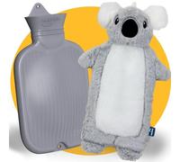 Bouillotte XXL de 3,5 l avec housse - Modèle sans couture - Koala - Housse en polaire douce - Bouillotte XL pour bébés, enfants et adultes - Cadeau pour femmes, petites amies