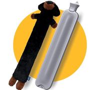 Bouillotte XXL longue et grande de 3,5 l avec housse - Modèle sans couture - Motif chien teckel - Housse douce - Longue bouillotte XL pour bébés, enfants et adultes - Cadeau pour femme, petite amie