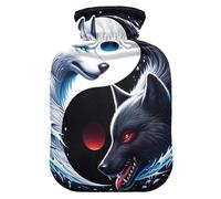 Bouillotte Yin Yang Ice Wolf avec housse souple pour les mains et les pieds - Pour compresse chaude et froide