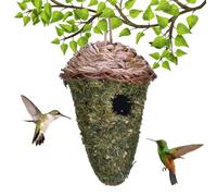 Bouions pour l'extérieur, nid de colibris Naturel | Cave Naturelle en extérieur - Nid de mésanges résistants à l'usure, abri en Forme de Larme pour Arbre, Jardin, Cour