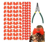 Boulangers de poulet pour la cour, oeillères de poulet, Rooster Anti Fighting Goggles, Verres de poulet à oeillères à oeillères avec une pince à coq de