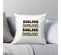 Boulder Colorado Housse de coussin rétro à bulles en polyester et lin Motif velours Fermeture éclair