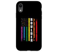 Boulder Us American Flag Rainbow Gay LGBT Pride Month Coque pour iPhone XR