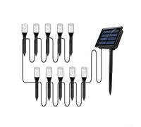Boule à bulles pour jardin à énergie solaire pour un fonctionnement automatique de nuit (10 lumières chaudes)