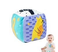 Boule à cliquet pour bébé - Jouet sensoriel en peluche douce de 4,13 pouces, jouet de préhension d'activité coloré, jouet de développement pour l'apprentissage précoce | Ballon éducatif