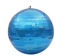 Boule A Facette Boule de verre rotative, lumières de scène, réflexion Ktv Bar Dj, lumière de décoration de mariage, lumière Disco d'hôtel, boule de verre colorée(Blue,Diameter 15cm 5.9in)