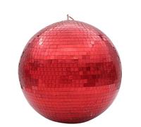 Boule A Facette Boule de verre rotative, lumières de scène, réflexion Ktv Bar Dj, lumière de décoration de mariage, lumière Disco d'hôtel, boule de verre colorée(Red,Diameter 25cm 9.84in)