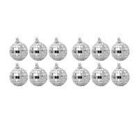 Boule A Facette Boule Disco miroir 4cm, 6 à 30 pièces, lumière de scène réfléchissante rotative, boule de verre argenté brillant, décoration de fête de mariage à domicile Ktv(4cm 12PCS)