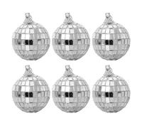 Boule A Facette Boule Disco miroir 4cm, 6 à 30 pièces, lumière de scène réfléchissante rotative, boule de verre argenté brillant, décoration de fête de mariage à domicile Ktv(4cm 6PCS)