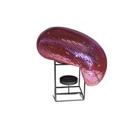 Boule à Facette Décoration murale boule disco fondante, intérieur maximaliste, lumière pailletée(Pink)