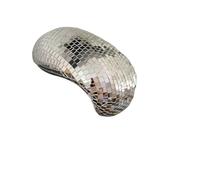 Boule à Facette Décoration murale boule disco rose fondante, style maximaliste, reflets de lumière pailletés(Sliver)