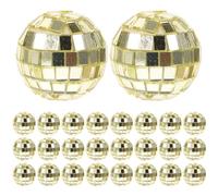Boule à Facette Kit 24Pièces Boule Disco Brillant, Deco Disco Réutilisable, Carnaval,Décoration d'arbre de Noël de Gâteaux, Fête, Bar, Décoration de Vacances(3cm)