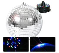 Fuzzix - Pack Boule à Facettes 30cm avec Moteur LEDs RGB, Idéal pour les Soirées Disco à la Maison