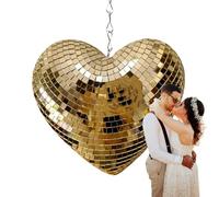 Boule à facettes à paillettes - 16 x 15,5 x 5,5 cm - En mousse - Ornement réfléchissant en forme de cœur - Décoration de chambre brillante - Décoration d'activités de fête pour grands événements