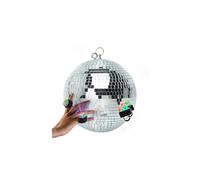 Boule à Facettes Argentée 50cm FXLab avec deux points de suspension - Matériau Léger, Mirroir Poli - Light Bagues LED EN CADEAUX