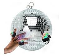 Boule à Facettes Argentée 50cm FXLab avec deux points de suspension - Matériau Léger, Mirroir Poli - Light Bagues LED EN CADEAUX