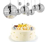 Boule à Facettes Disco Boule à Facette Miroir à Suspendre Disco Ball Argent Boule de Pailletée Réfléchissante Décoration pour Disco Fever Années 70 Fête Carnaval Sapin De Noël 11 Pcs