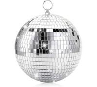 Boule à facettes disco de 15 cm, avec anneau suspendu, décoration à suspendre, idéale pour les fêtes ou l'effet lumineux DJ, accessoires photo de Noël