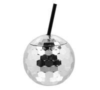 Boland - gobelet Discoball 550 ml avec paille, gobelet pour fête ou garden party, gobelet de fête avec paille, gobelet en plastique, service de fête