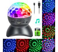 Boule à facettes LED, lumière de fête, haut-parleur Bluetooth RGB, lumière de discothèque 7 effets lumineux rechargeables, éclairage de fête, lumière de scène, bal, fête, spectacle
