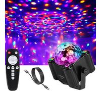 Boule à facettes Lumière de fête 6 couleurs Lumière de discothèque & lumières noires Activé par son Lumière de fête LED avec câble USB 3M Accueil Anniversaire KTV Noël Décoration