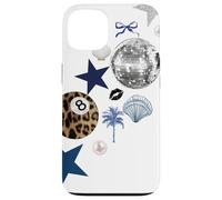 Boule à facettes Summer Sea Shell Y2K Lucky 8, Collage d'étoiles léopard Coque pour iPhone 13