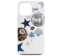 Boule à facettes Summer Sea Shell Y2K Lucky 8, Collage d'étoiles léopard Coque pour iPhone 13 Pro Max
