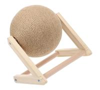 Boule à Gratter pour Chat en Bois, Griffoir Stable, Sisal Résistant | Base en Bois, Usage au Sol Intérieur, Aide à Protéger les Meubles, pour Chats Actifs Seuls