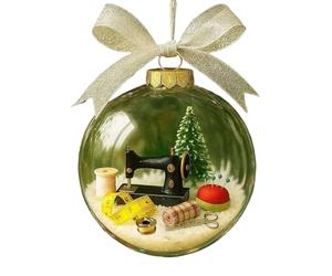 Boule à Neige à Coudre pour Les fêtes - Décoration de Noël Antique pour Machine à Coudre - Décoration de Vacances à thème - Machine à Coudre rétro pour couturiers, couturiers et Amateurs de