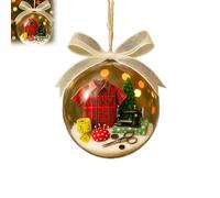 Boule à neige à coudre pour vacances, décoration de sapin de Noël, décoration de sapin de Noël, cadeau unique pour couturiers ou familles, amis - Matériau résistant aux chocs (A)