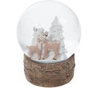 Boule à neige Biche refuge - Amadeus - Blanc - Résine Blanc