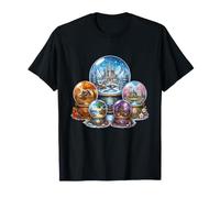 Boule à Neige Château enchanté Hiver Printemps Automne T-Shirt