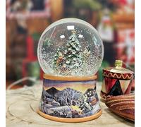 Boule à neige de Noël avec musique | Décoration de sapin de Noël | Largeur | Largeur : 10 cm - Hauteur : 14 cm - Paysage d'hiver montagnes enneigées - Boule à secouer - Décoration de Noël - Avec musique