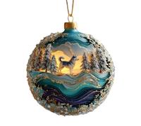 Boule À Neige De Noël, Décor 2D, Loup, Père Noël, Décoration De Neige | Acrylique Salon Décor De Noël Pour Vacances Fête D'anniversaire Entrées Bureaux Chambre Nuit Cour Ferme Jardin
